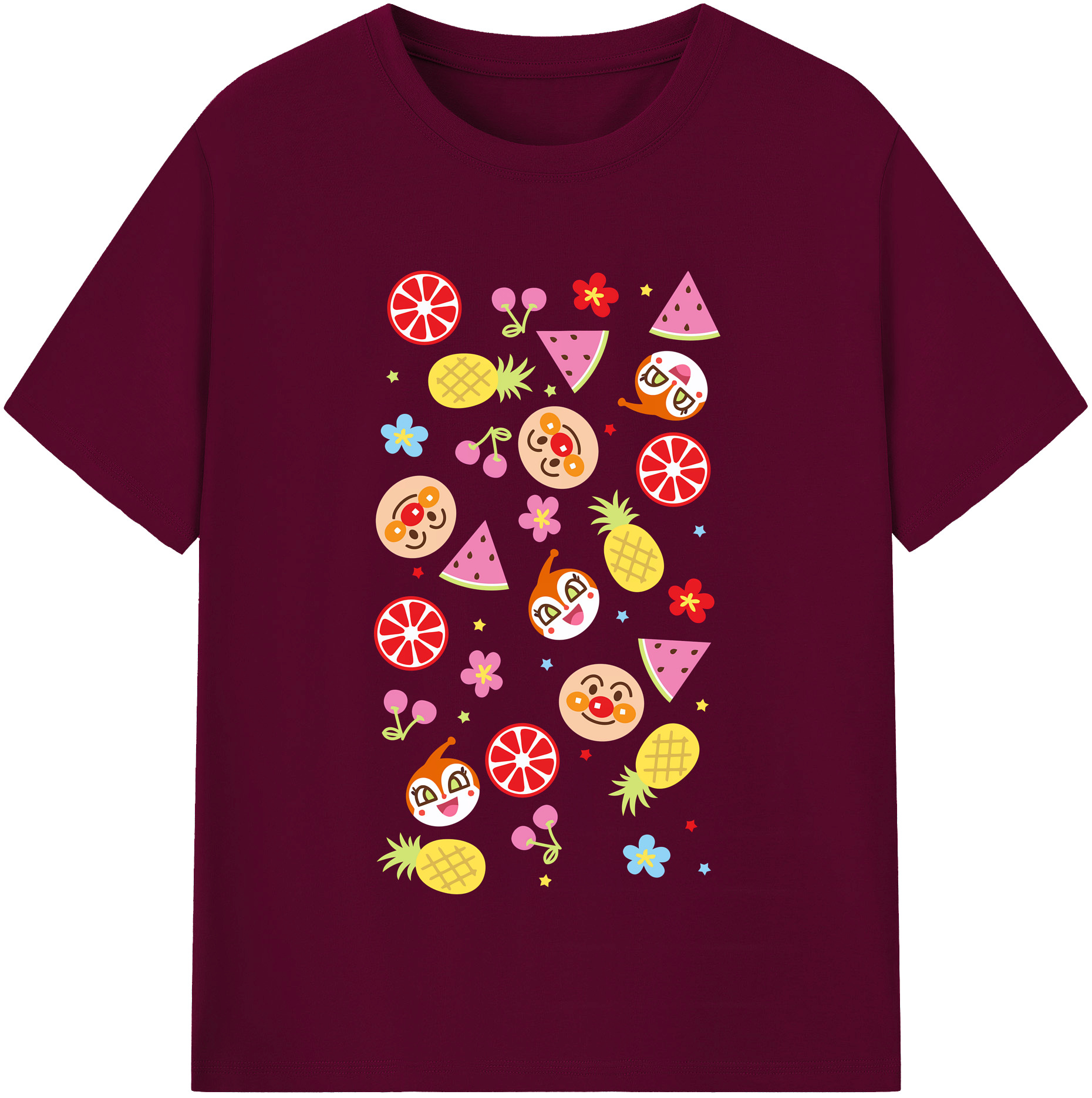 （画像用） アンパンマン Anpanman レディースカジュアルプリントTシャツ（綿100％）